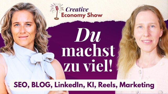 Corina Hoch in der Creative Economy Show: SEO, KI, Marketing-Klarheit und Leadgenerierung für Solopreneure Corina Hoch zu Gast in der Creative Economy Show bei Sylvia Harke: SEO im KI-Zeitalter, Marketing ohne Überforderung und Leadgenerierung für Solopreneure